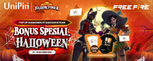 Halloktober! Top up Diamonds FF di UniPin, Cashback hingga 25.000 UniPin Credits & Menangkan Merchandise Ekslusif FF!